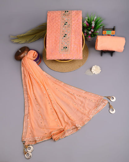 Chanderi Silk Suit with zardozi work