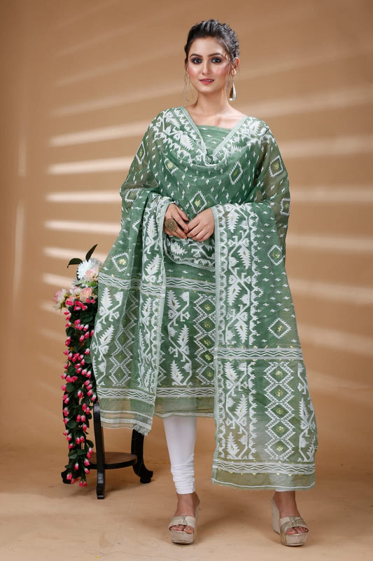 Jamdani Kurta Piece and Dupatta Set