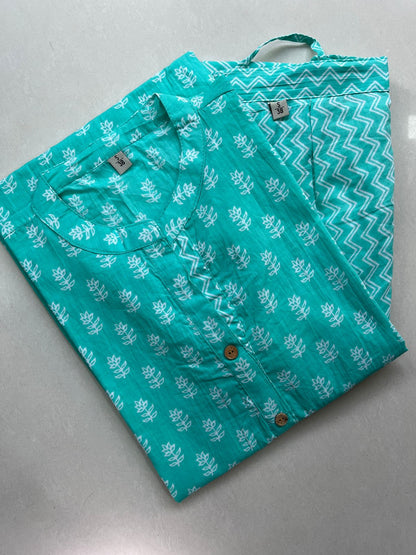 Cotton Block printed Kurta Set