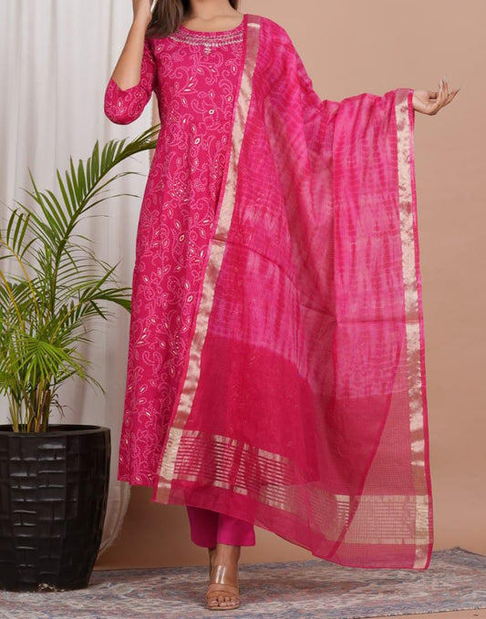 Chanderi Silk Frock Suit