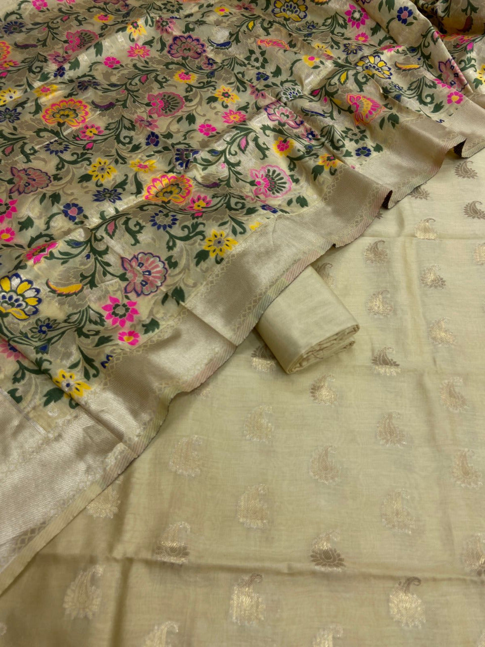 Banarasi Silk Suit pc with Khimab Weave Dupatta