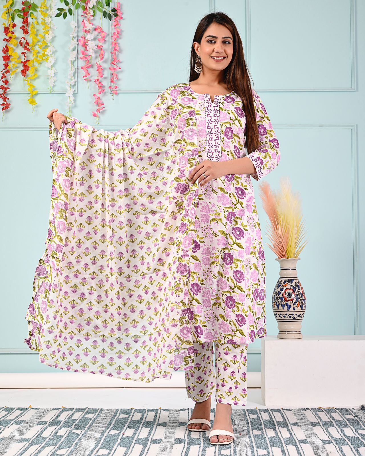 Cotton Printed Dupatta Set