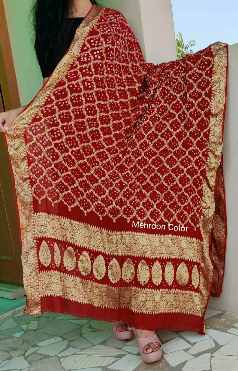 Pure Neemzari Bandhini Dupatta