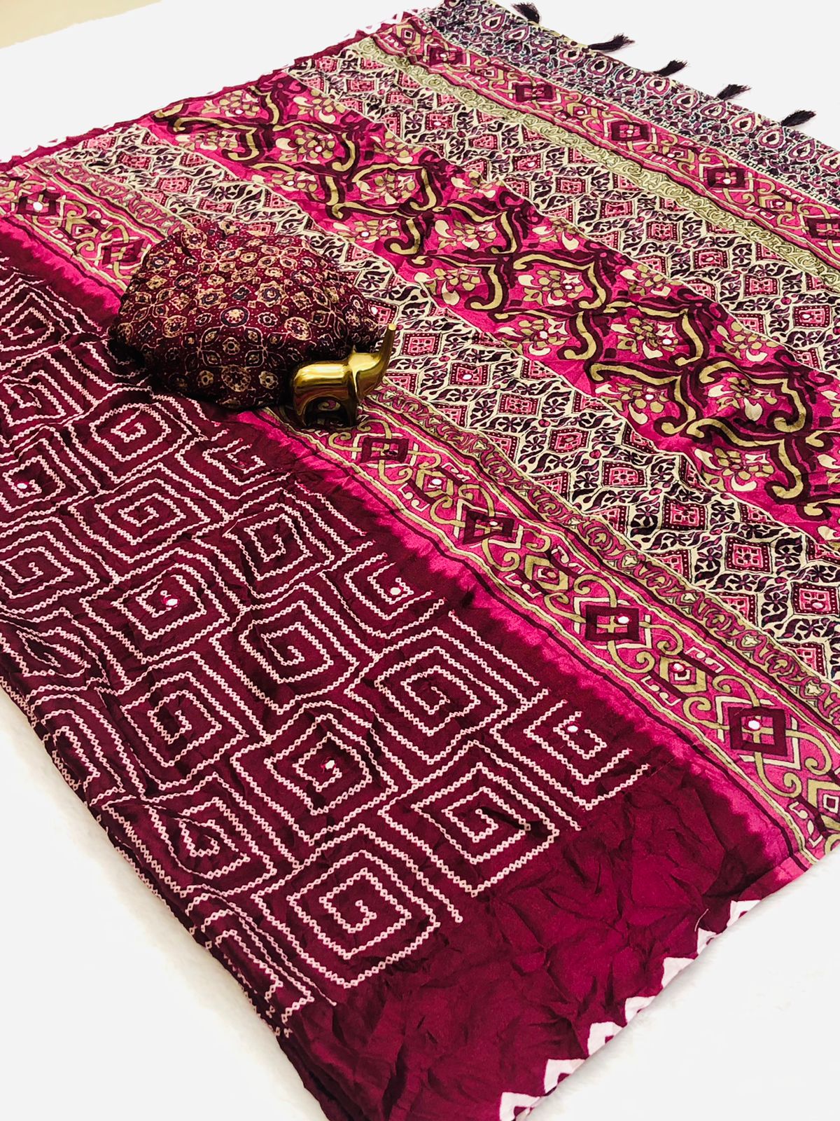 Bandhini Print Crepe Silk Saree