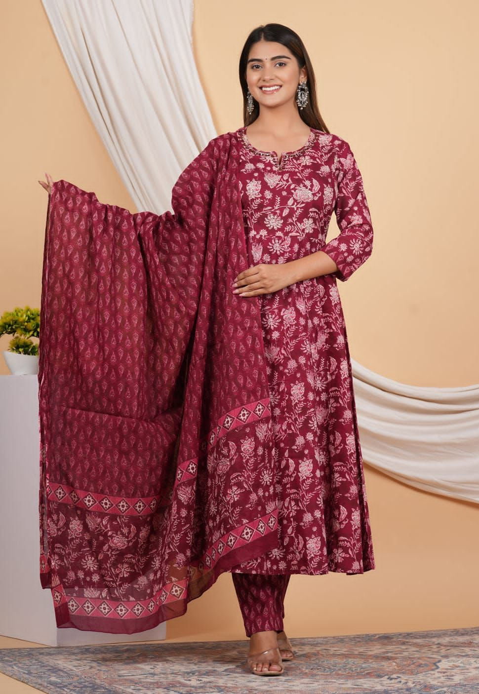 Cotton Frock Suit with Embriodery