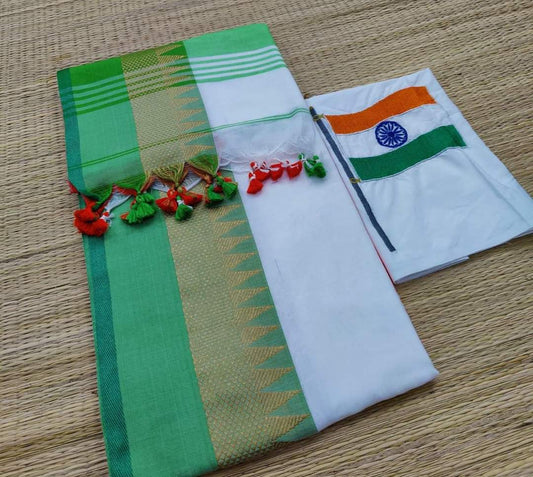 Cotton Handloom White Saree