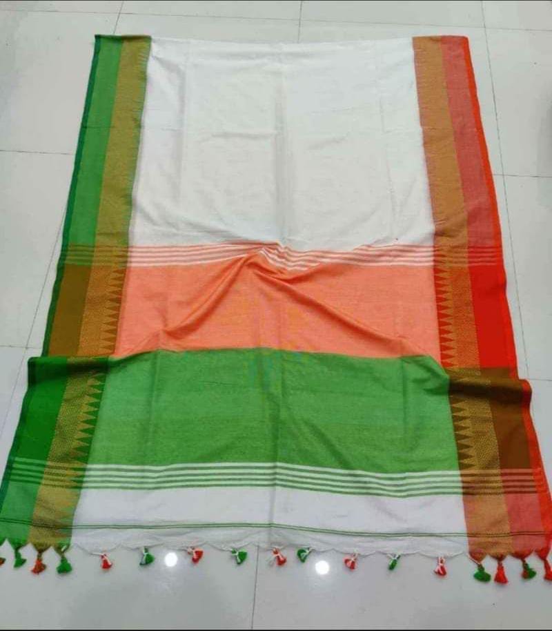 Cotton Handloom White Saree