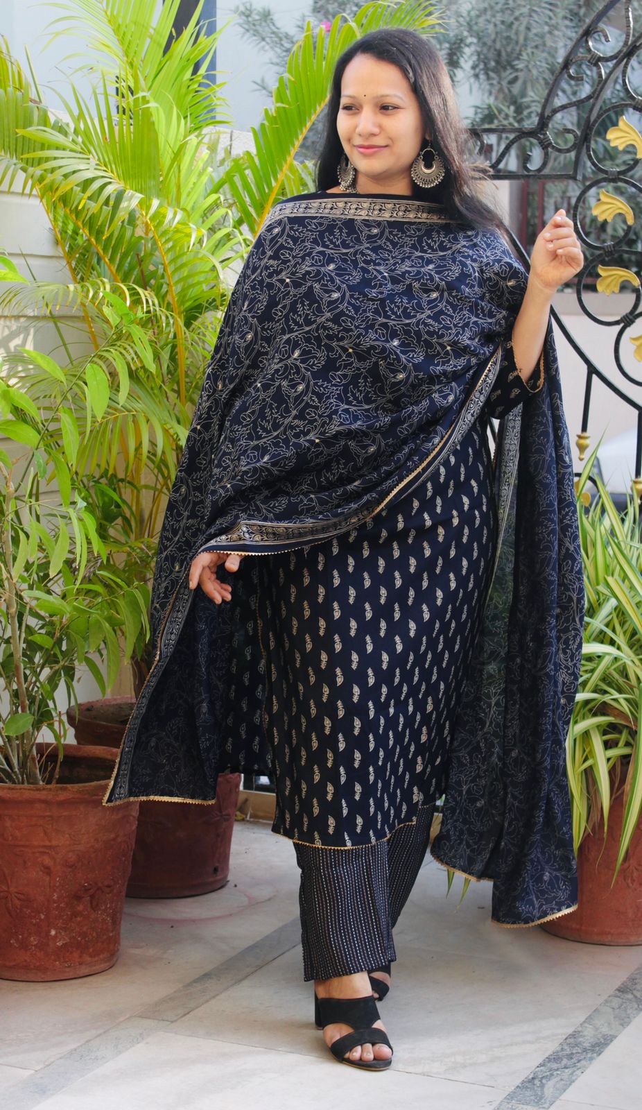 Modal Muslin Plus Size Dupatta Set