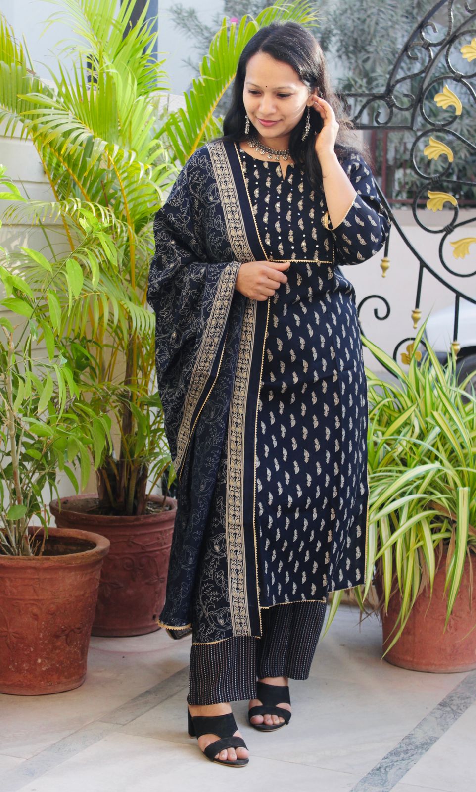 Modal Muslin Plus Size Dupatta Set