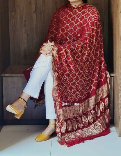 Pure Neemzari Bandhini Dupatta