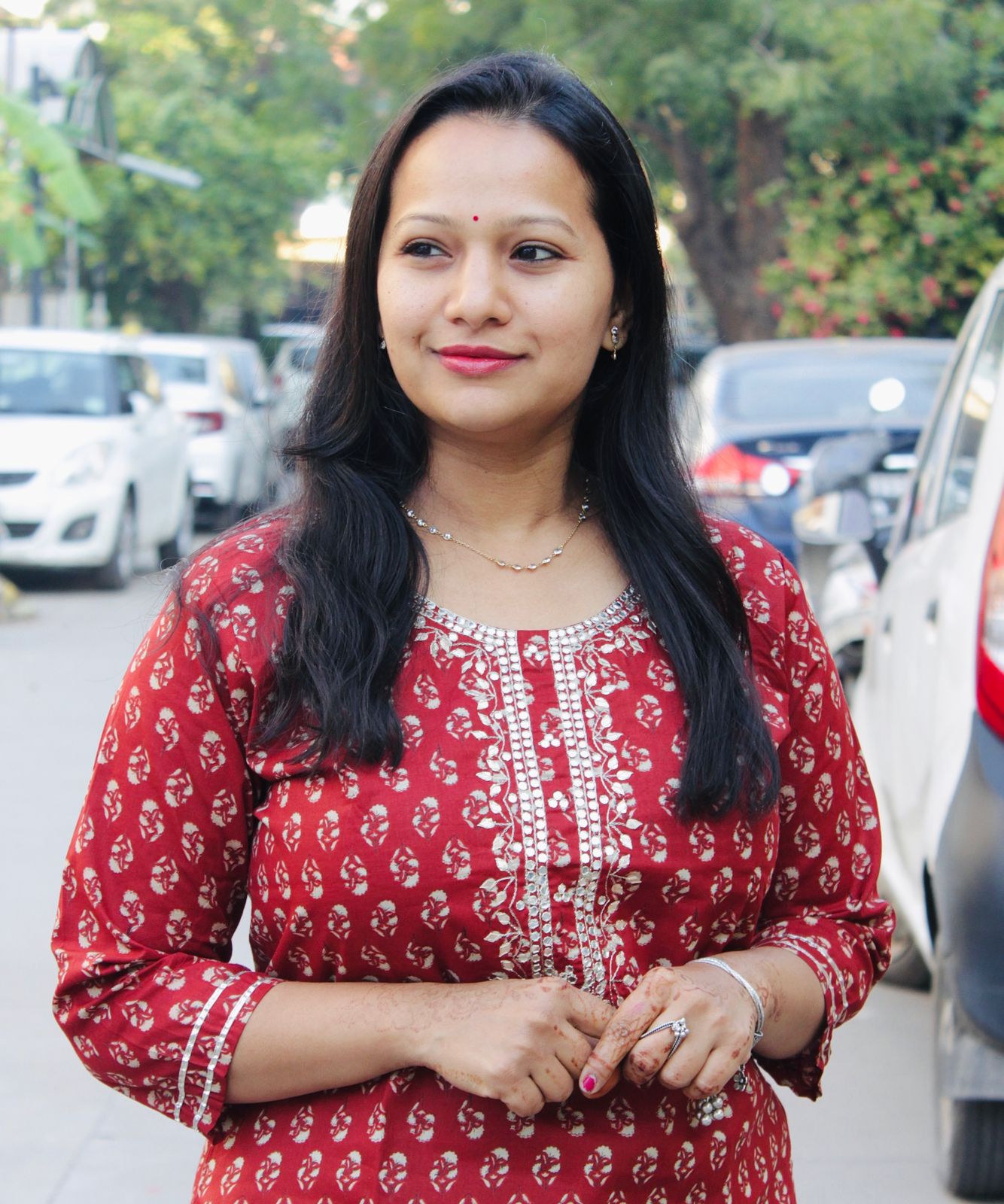 Block printed Kurta set (Red)