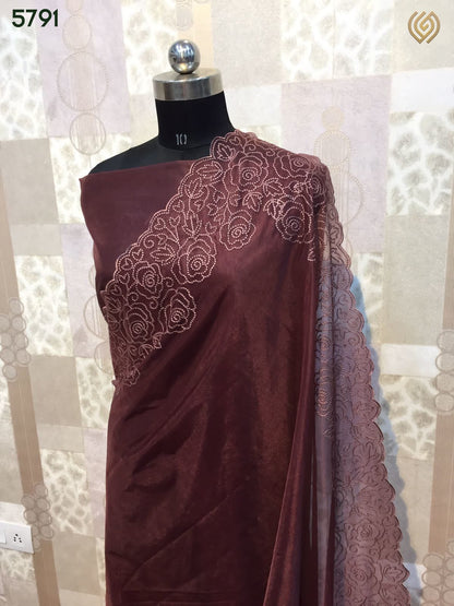 Semi Organza Silk Saree with Embriodery