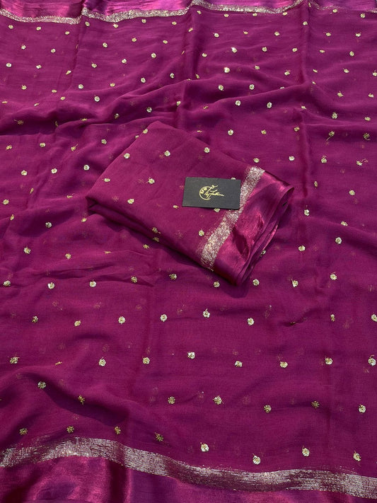 Pure Georgette Booti Saree