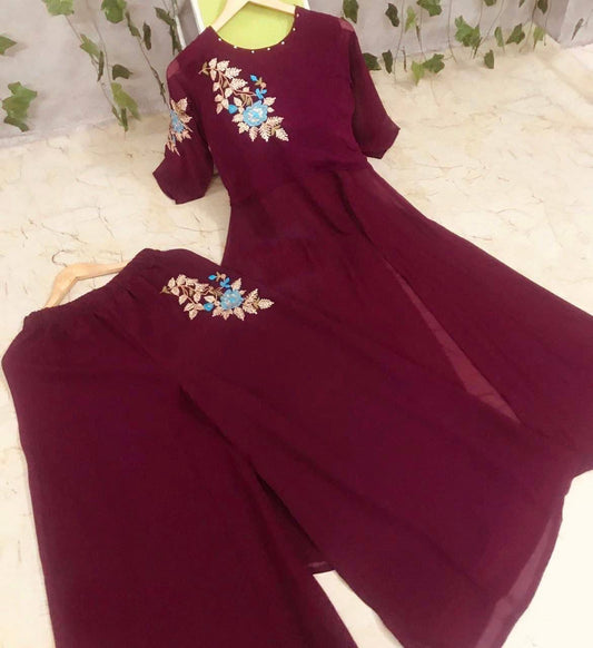 Georgette Designer dress with Plazzo