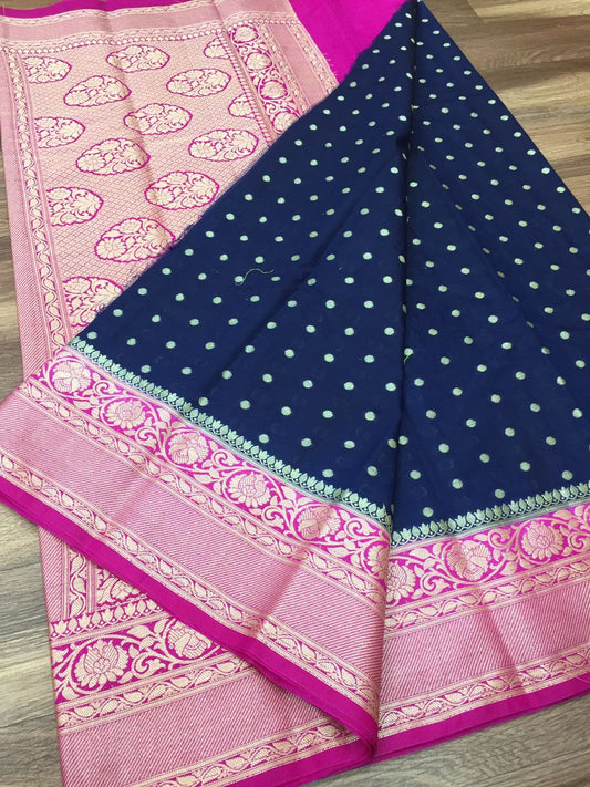 Banarasi Semi Georgette Silk Saree (Bel pattern)