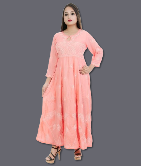 Long Chikankari Gown