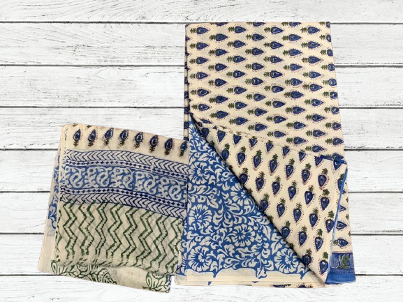 Handblock Cotton Suit pc with cotton dupatta